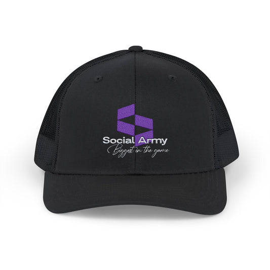 Social Army Snapback Trucker Cap - Trendy Hat for Gamers & Team Spirit